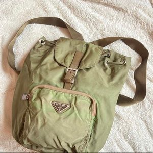 Vintage, Army Green Prada Backpack